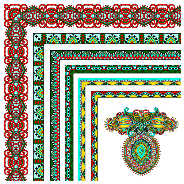 Ethnische Artvektor 04 der dekorativen Grenzecke  
