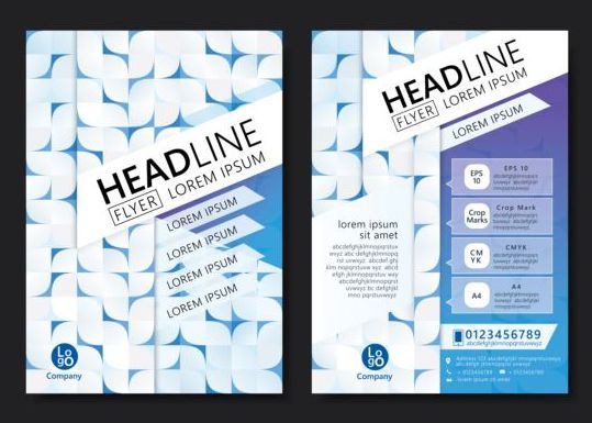 Flyer with brochure geometric pattern cover template vector 01  
