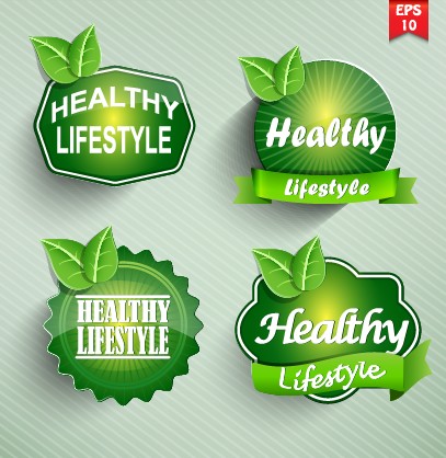 Natural Food label design vector 02  