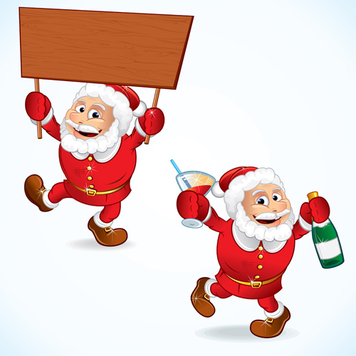 Elements of Funny santa design vector graphics 01  