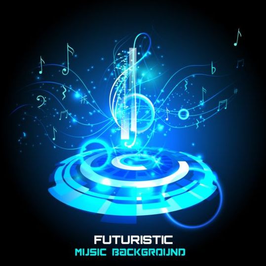 Vecteur de conception de fond de musique futuriste 01  