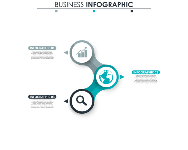Gray with blue infographic template vectors 18  