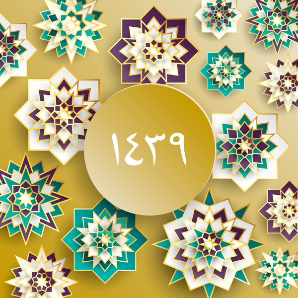 Dekorativer Hintergrundvektor 02 der islamischen Arten  