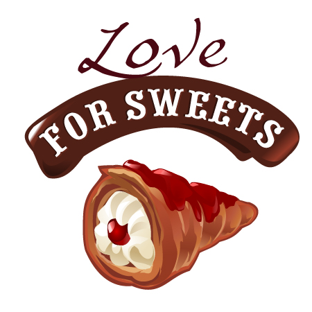 Love with sweet labels vector material 05  