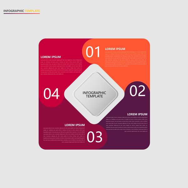 Infographic Schablone des Minimalistic Designs vector Material 11  