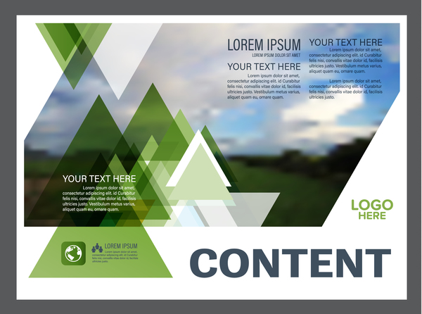 Modern green styles flyer and cover brochure vector template 13  