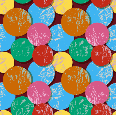 Multicolor circle grunge vector pattern graphics  