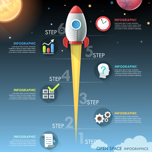 Open space infographic vector template 06  