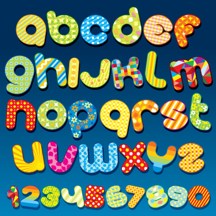 Cute Original alphabet set vector 04  