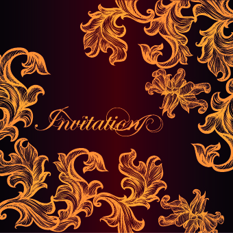 Ornate Invitation creative design background art 02  