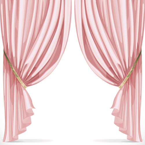 Ornate curtains design vector set 01  