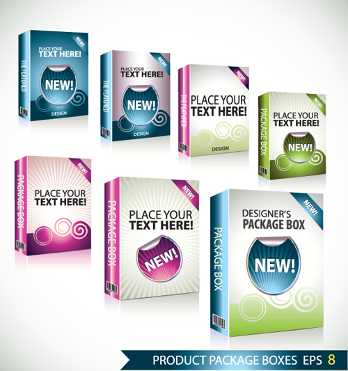 New Product Packaging Boxes design vector 04  
