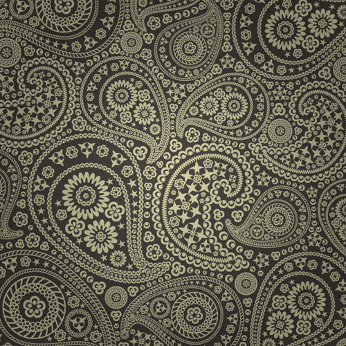 Set of ornate Paisley Seamless Pattern vector 05  