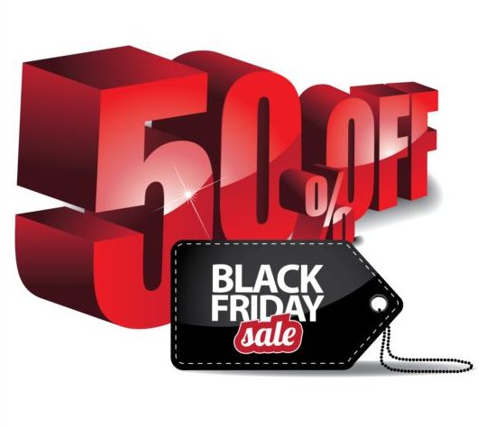Percentage off with black friday sale tags vector 05  