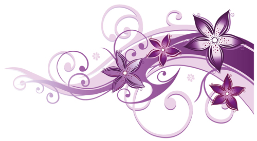 Pruple floral ornaments vectors 01  