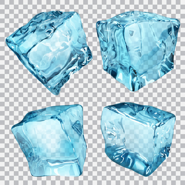 Realistic Ice cubes illustration vector 02  