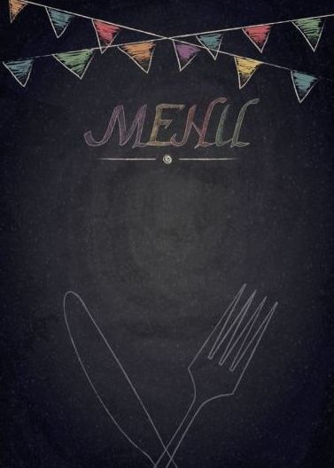 Restaurant menu met Blackboard achtergrond vector 28  