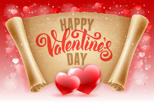 Romantic valentine day gift cards vector 04  