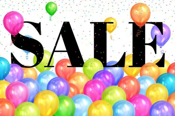 Sale background with colorful balloon vector 01  
