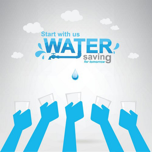 Save water creative vector template 05  