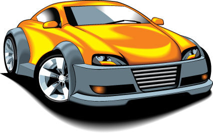 Colored Sport Car elements vector material 09  