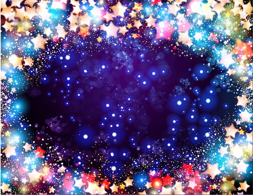 祝祭ハレーション背景ベクトル01と星の光  