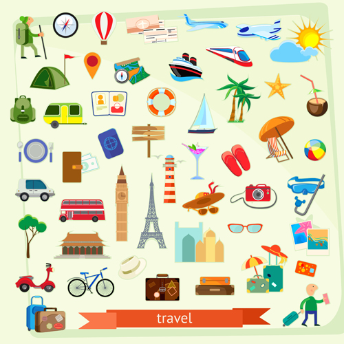 Vector Travel elements set 01  