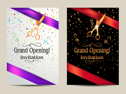 Vector big opening invitation cards set 02  