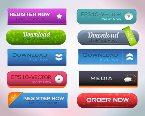 Vector buttons picture web design material 19  