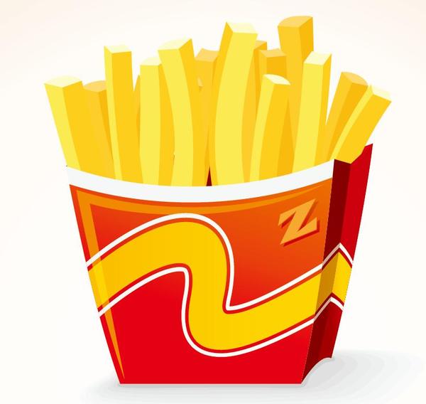 Vector french fries illustration material 04  