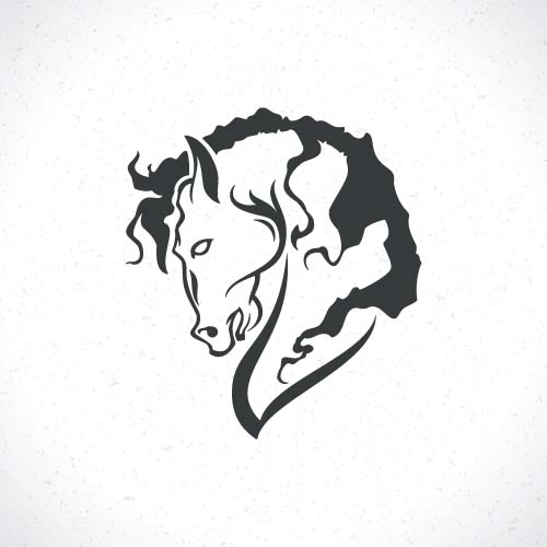 Vector set of horse logos design 03  