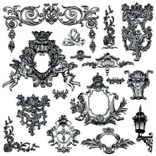 Victorian style decorative elements vector graphics 01  