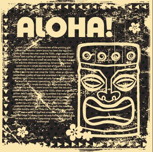Weinlese Aloha-Plakatdesignvektor 02  