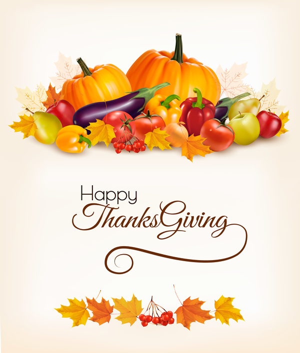 Vintage thanksgiving holiday background vectors  