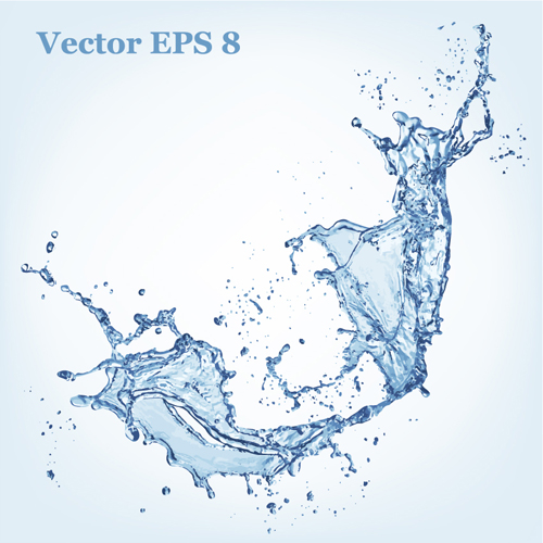Water splash effect vector background set 06  