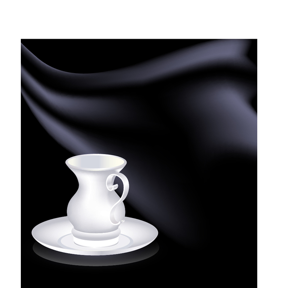 抽象的な背景と白いコーヒー カップ  