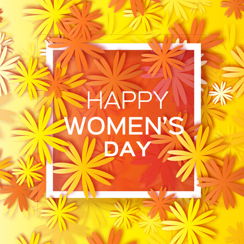 Womens Day 8 March holiday background with paper flower vector 11  