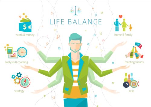 Work and life balance vector template 07  