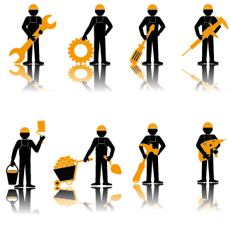 Worker with repair service vector 02  