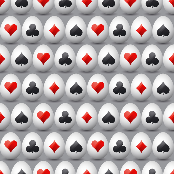 Osterei mit Poker Zeichen Muster Vektor 01  