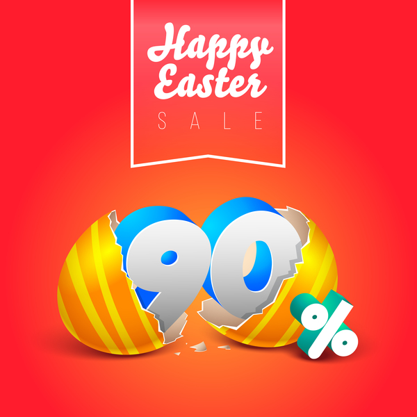 easter eggs with discounts background template vector 09  