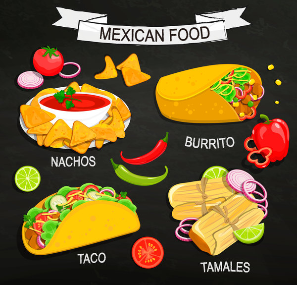 vector illustration cuisine mexicaine  