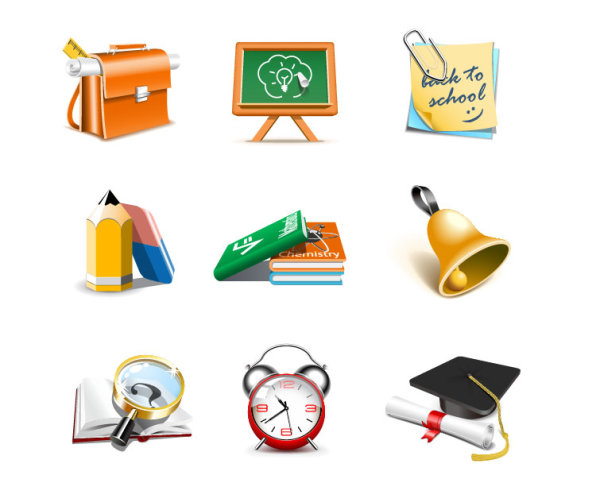 Elements of School design icon vector 03  