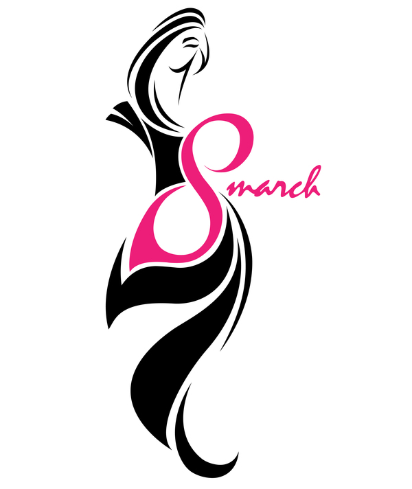 8月3日の女性の日のロゴデザインベクトル08  
