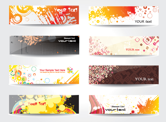 Set of Different Abstract Banners design vector 05  