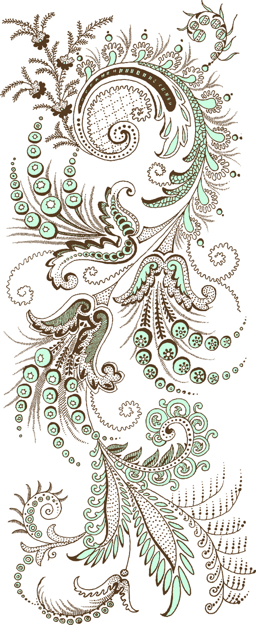 Beautiful decorative pattern vector material  