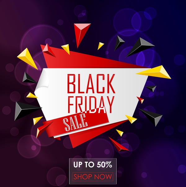 Großer Verkaufsaufkleber Schwarzen Freitag mit purpurrotem Hintergrundvektor  