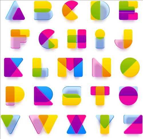 Blurred colored alphabets vectors  