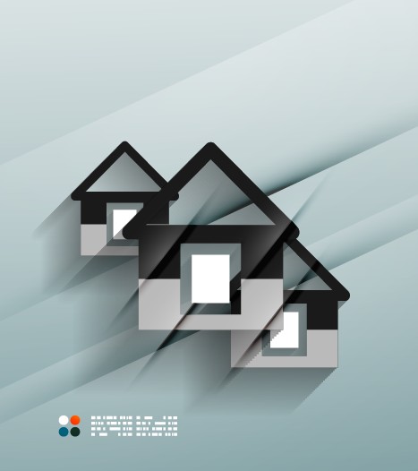 Building Houses template vector 01  