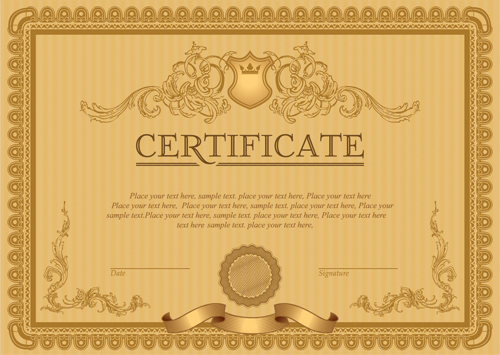 Classical styles certificate template vectors 06  